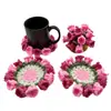 Posavasos, tapetes para té, portavasos de lirio del valle creativos hechos a mano a crochet, listos para usar, regalos navideños, comercio transfronterizo