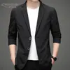 Novo Terno Casual de Primavera Masculino Estilo Coreano Slim-fit Cor Sólida Respirável Pequeno Terno Camada Única Estilo Ocidental Versátil Jaqueta Fina