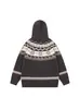 Cárdigan con Capucha y Botones de Madera Estilo Fair Isle para Mujer y Hombre, Nuevo Estilo Otoño e Invierno, Holgado Relajado, Engrosado con Cuello de Piel, Chaqueta de Punto