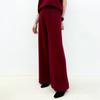 Pantalones clásicos de todo fósforo con cintura elástica y cuatro agujas planas, pantalones de pierna ancha para otoño e invierno, nuevos pantalones rectos de punto de cachemira pura que adelgazan a las mujeres
