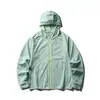 Yidao Vintage 2026 Primavera Nova Estilo Montanha Outdoor Leve Proteção Solar Camisa Casal Cor Blocada Zíper Jaqueta com Capuz