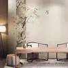 Concepto artístico clásico chino pintado a mano elegante flor colgante y pájaro fondo de sofá papel tapiz Tela de pared dormitorio estudio Mural de Bed & Breakfast