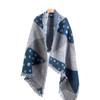 Cross-border Amazon Hot European and American Loop Yarn Thickened Wave Dot Plaid Bevel Scarf Women's New Autumn and Winter Shawl