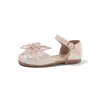 Zapatos de Princesa para Niñas Estilo 2026 con Lentejuelas y Moño, Zapatos de Rendimiento de Suela Suave, Zapatos de Cuero de Cristal para Niños, Modernos y a la Moda