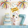 Tela Colgante para el Primer Cumpleaños de Niño, Escena de Pastel y Globos, Decoración, Ambiente, Accesorios para Fotos, Set de Fiesta