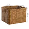 Cesta de almacenamiento de mimbre sintético ropa sucia juguetes bocadillos artículos varios cesta de almacenamiento tejida en bambú hogar sala de estar mueble de TV escritorio completo
