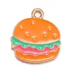 Encantos de Bolsa para Colgantes de Pulsera y Collar, Accesorios de Esmalte, Serie de Comida de Croissant y Papas Fritas Estilo Coreano