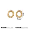 Anillo Abierto de Acero Inoxidable Chapado en Oro Real de 18 Quilates con Forma de Torcedura Anillo de Conexión Aro para Saltar Accesorios para Joyería DIY Pulsera Collar