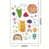 Pegatinas de Tatuajes de Dibujos Animados Ecológicas para Niños, Animales, Flores y Dibujos Pequeños, Pegatinas Coloridas Temporales Fáciles de Lavar Disponibles en Stock