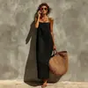 2026 Nuevo Moda Europea y Americana Transfronteriza Estilo Elegante Verano Vestido de Tirantes Cuadrado Vestido Recto para Mujer