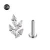Titânio F136 1.2/1.0mm de Espessura Asas de Morcego Perfurantes Delicados Zircônia Folha Brincos Brincos Leque Pregos de Orelha