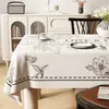Mantel vintage estilo francés, impermeable y resistente al aceite, lavable, mantel rectangular, estilo de mediados de siglo, lujo ligero, mantel de comedor con ambiente de alta gama
