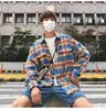 Camisa de cuadros informal retro estilo americano 2026, top holgado de manga larga, chaqueta casual protectora del sol estilo novio para pareja