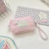 68174 Neceser acolchado tipo corazón estilo coreano con lazo, monedero de mano, linda bolsa de almacenamiento portátil para niñas