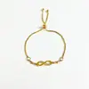 Pulsera Geométrica Transfronteriza Europea y Americana de Bucle Infinito de 8 Caracteres para Mujer, Pulsera Simple de Moda con Cristal Ajustable de Tirar