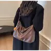 Bolso Retro para Mujer de Gran Capacidad 2026 Nuevo Otoño Invierno Versátil Casual Bolso de Hombro Único Cruzado Nicho para Viaje Bolso Dumpling