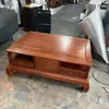 Mesa de centro grande em treliça de abacaxi de madeira maciça para apartamento pequeno mesa de centro retangular mesa de canto jacarandá todo jacarandá dourado mesa lateral de sofá
