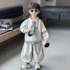 Ropa de Primavera y Otoño para Niños Conjunto de Sudadera con Doble Cuello Polo 2026 Nuevo Elegante Bebé Fresco Guapo Deportivo Conjunto de Dos Piezas