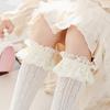Medias de encaje de princesa, calcetines de encaje para niñas, estilo lolita de primavera, medias lolita de longitud media, medias blancas de amor