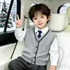 2026 Nuevo Estilo Chaleco de Punto Estilo Academia para Niños y Niñas, Chaleco Suéter de Algodón Ligero como Ropa Exterior para Niños Mayores