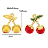 Acero Inoxidable Goteo de Aceite Colgante de Cereza Color Fruta Colgante Zapatos Palabra Bolsa Llavero Colgante Accesorios para Joyería DIY