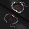 Pulsera Cubana Clásica de Seis Caras Pulida para Parejas, Personalizable con Grabado, Pulsera Unisex de Acero de Titanio Moderna Hip-Hop, Estilo Minimalista