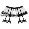 Lencería sexy Shuoyao tentación transparente abertura trasera liga malla sexy falda corta esponjosa calcetines largos de malla para generación de cabello