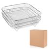 Rack de Secagem e Cozimento a Vapor de Aço Inoxidável 304, Três Níveis, Empilhável para Assar e Cozinhar a Vapor, Rack de Secagem, Rack de Desidratação, Cesta para Fritar Alimentos, Cesta para Air Fryer
