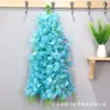 Guirnalda de flores violetas artificiales, decoración de enredadera de hortensias, enredadera de flores falsas colgante para bodas, flores de plástico, flores de seda para decoración de techo