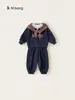 Bangxuan Huzhou Zhili Ropa Infantil Conjunto para Niñas Primavera y Otoño Nuevo Sudadera de Cuello Redondo y Pantalones Jogger de Chándal Conjunto de Dos Piezas para Niños