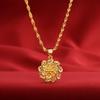 Vietnã Flor de ouro suéter corrente pingente japonês e coreano moda europeia moeda de ouro joias femininas banhado a ouro imitação cor de ouro não desbota por um longo tempo