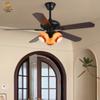 Lámpara Ventilador de Comedor de Lujo Estilo Americano Vintage Retro para Dormitorio Estudio Viento Suave Silencioso Lámpara de Protección Ocular