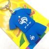 Chaveiro de camisa com botões de PVC dupla face para fãs da China, Alemanha, Argentina, Espanha, Portugal e França
