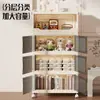 Armario de Almacenamiento sin Instalación, Armario para Ropa de Dormitorio, Estante de Almacenamiento Plegable Simple Multicapa para Hogar, Baño, Cocina