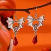Pendientes Colgantes de Aleación Estilo Punk Transfronterizos Pendientes Colgantes de Murciélago Oscuro Retro Pendientes Góticos de Halloween