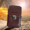 Nueva bolsa de lona para teléfono móvil para hombre, riñonera, cinturón, monedero, cierre horizontal, construcción de cuero, trabajo, venta al por mayor