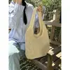 Bolsa de Hombro de Paja Estilo Vacaciones de Primavera y Verano de Comercio Exterior Bolsa Tote de Paja Gran Capacidad Portátil Bolsa de Playa