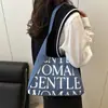 2025 Bolso de Lona Nuevo con Letras para Mujer Bolso de Mano de Gran Capacidad Bolso Tote Estilo Coreano Bolso Bandolera para Salir Bolsa de Compras