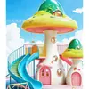 Resbaladilla de Caricatura de Hongo de Fibra de Vidrio Parque al Aire Libre Instalación Grande de Diversión Área de Entretenimiento y Ocio Parque Infantil