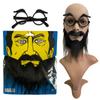 Accesorios de utilería barba falsa divertida barba negra hombres barba divertida barba de terciopelo ojos divertidos