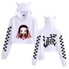 Sudadera de Ombligo de Orejas de Gato para Mujer con Estampado de Moda de Comercio Exterior Periférico de la Serie Riman de New Ghost Extermination Blade Transfronterizo