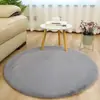 Tapete de Chão para Quarto Infantil ao Lado da Cama Sofá Tapete de Pele Sintética Simples Estilo Nórdico Ins Tapete Redondo de Pele de Coelho Sintética para Varanda Sala de Estar