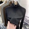 Camiseta Base Suave y Elástica de Cuello Alto para Mujer, Camiseta de Manga Larga de Terciopelo Cepillado de Color Sólido, Top de Capa Interior, Moda Femenina Primavera 2026