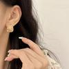 Pendientes de botón con aguja de plata S925 con degradado de champán y cristales, preciosos pendientes de nicho de alta calidad, pendientes dulces retro franceses