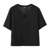 Roupas Femininas Transfronteiriças 2026 Moda Europeia e Americana Versátil Casual Algodão Gola V Manga Curta Camiseta para Mulheres M86975 Aliexpress