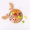 Decoração de Natal Nova Transfronteiriça Suprimentos Chapéu de Natal de Alce Árvore de Natal Bandeja de Comida Artesanato em Madeira