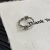 "Colección Fei Niao" Anillo de Pájaro Vintage de Segunda Mano para Mujer, Anillo Retro con Corazón Rojo Cepillado Estilo Buchi para Dedo Índice