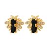 Estación independiente joyería de cobre microincrustada para mujer aretes de botón de abeja dulces y lindos aretes de temperamento de celebridad de Internet suministro transfronterizo