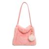 Bolsa Pequena de Pelúcia Popular Feminina 2024 Nova Nicho Versátil Bolsa de Mão Moda Estilosa Ombro Pelo Bolsa Geral