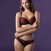 Comércio Exterior Venda Quente Lingerie Sexy Feminina Renda Francesa Ultrafina Tamanho Grande Lingerie Para Seios Grandes Faz Os Seios Parecerem Menores Conjunto de Sutiã Anti-Queda